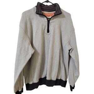 Orvis Men's 1/4 Zip Pullover Sweater Sweatshirt Gray/Navy Size L